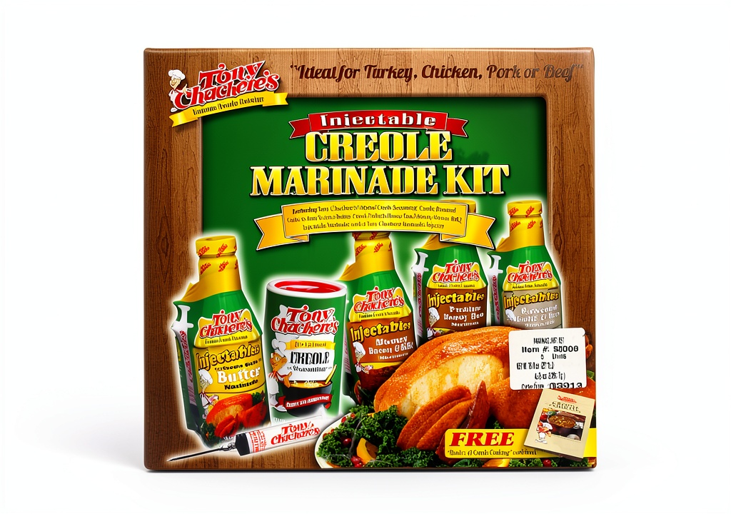 Tony Chachere Creole Sauce bottle on a kitchen counter