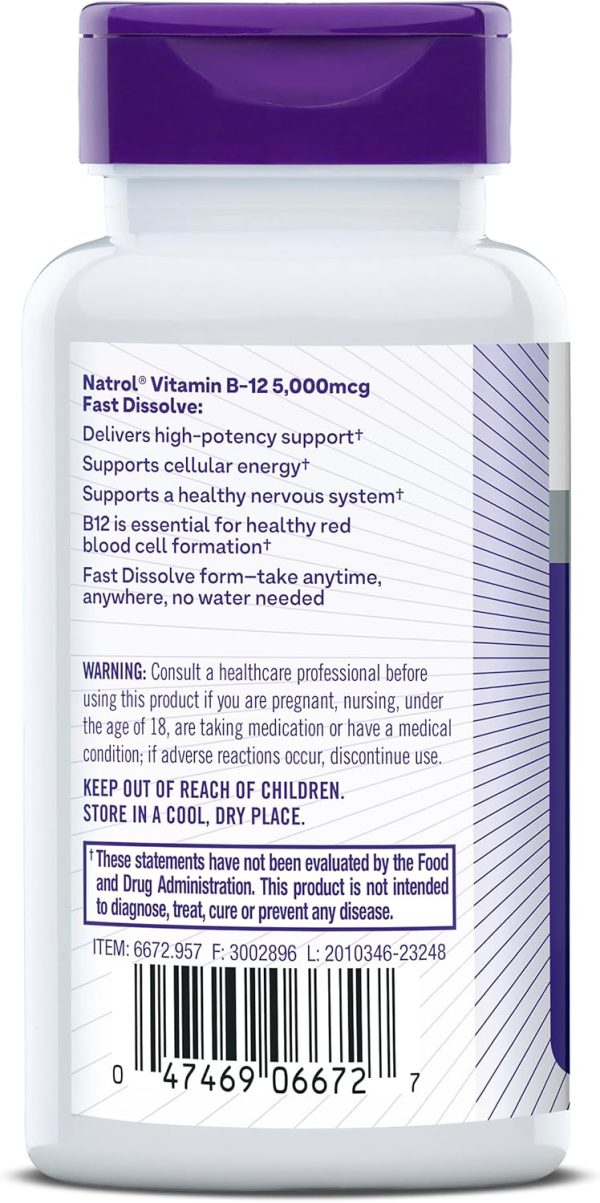 Natrol B12 Fast Dissolve Vitamin Energy Supplement-9