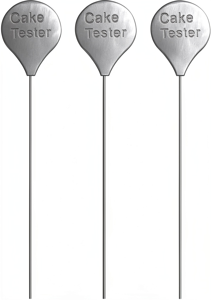 Omesata cake tester set on a baking counter