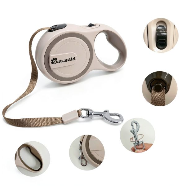 Dealfory Retractable Dog Leash 16ft Nylon Handle-1