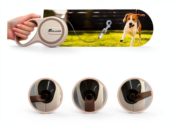 Dealfory Retractable Dog Leash 16ft Nylon Handle-3