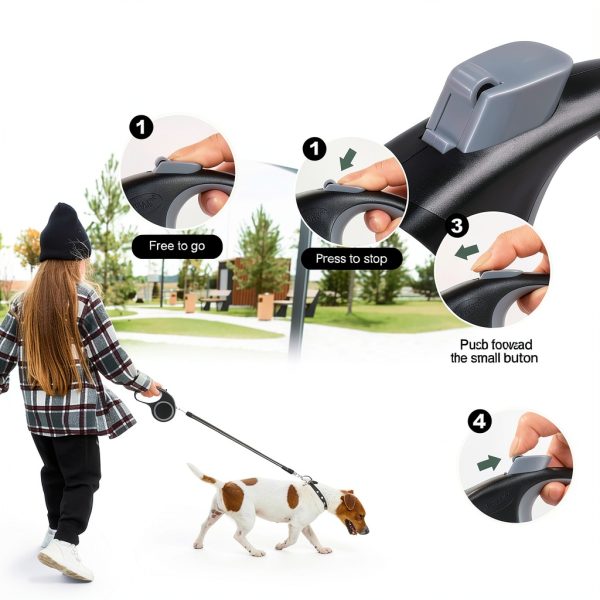 EC.TEAK Dog Retractable Leash for Small Dogs-3