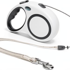 GUDWING 30 FT White Retractable Dog Leash Pet Supplies-0