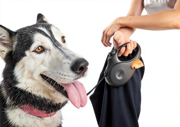 TUG Retractable Dog Leash Medium 16ft Black with Flashlight-4