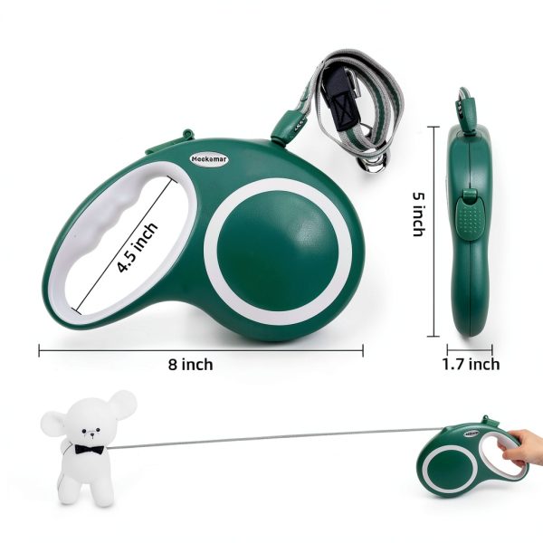 Meekamer Green Heavy Duty Retractable Dog Leash 30ft Quick‑Lock Brake-1