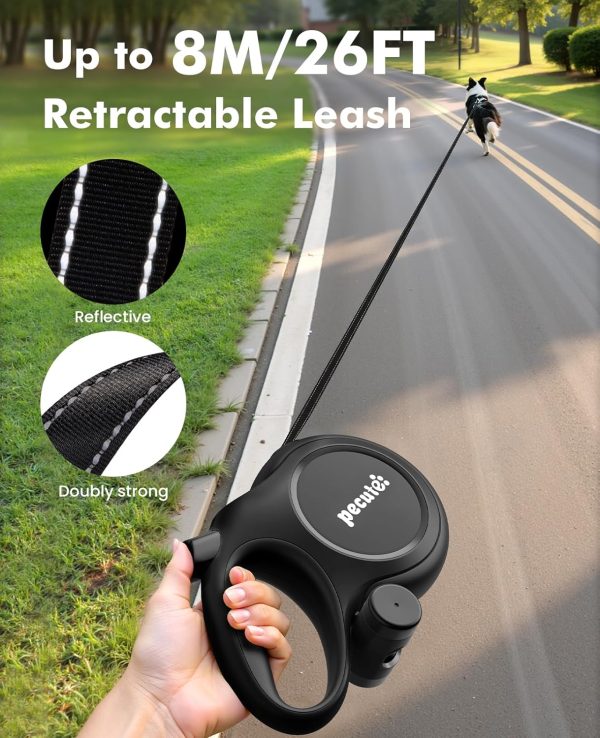 Pecute Retractable Dog Leash 26ft Chew Proof Green 110lb-1