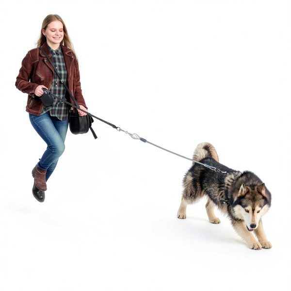 Retractable Dog Leash CROWN PAWS 16ft Chew Proof Steel Wire Big Breed-5