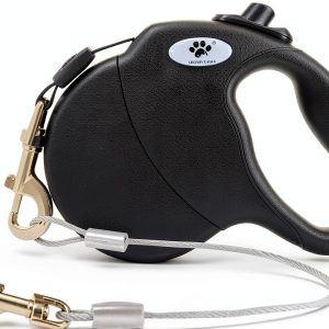 Retractable Dog Leash CROWN PAWS 16ft Chew Proof Steel Wire Big Breed-0
