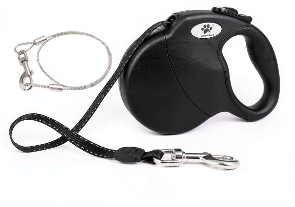 Retractable Dog Leash CROWN PAWS 16ft Chew Proof Steel Wire Big Breed-1