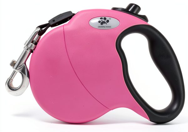 Retractable Dog Leash 16ft Nylon by Crown Paws with Soft Grip-0