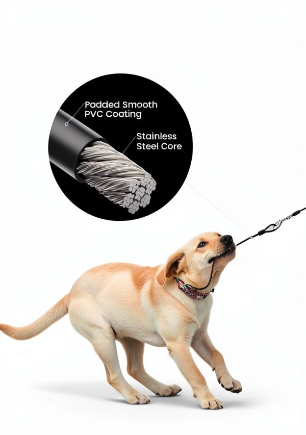 Pecute Retractable Dog Leash 26ft Chew Proof Green 110lb-2
