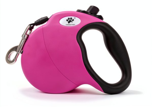 Retractable Dog Leash 16ft Nylon by Crown Paws with Soft Grip-1