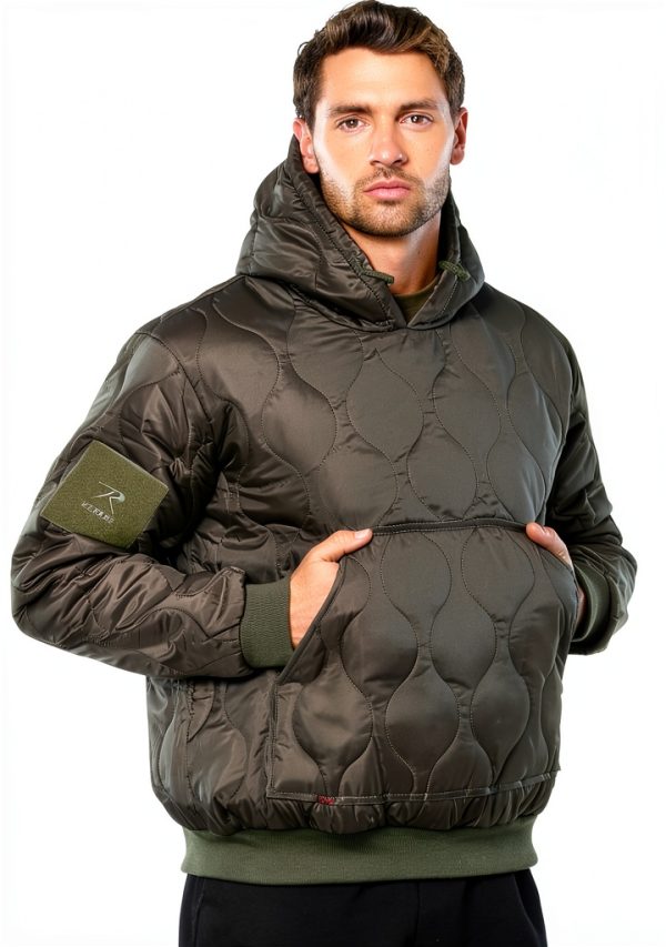 Rothco Quilted Woobie Hooded Sweatshirt Coyote Brown Unisex-1