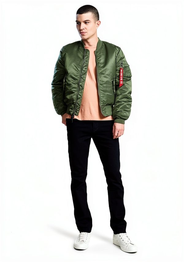 Alpha Industries MA-1 Slim Fit Bomber Flight Jacket - Fighter Pilot Flight Jacket-5