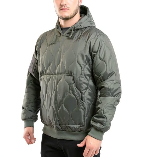 Rothco Quilted Woobie Hooded Sweatshirt Coyote Brown Unisex-4