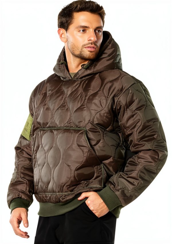 Rothco Quilted Woobie Hooded Sweatshirt Coyote Brown Unisex-0