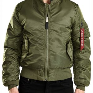 Alpha Industries MA-1 Slim Fit Bomber Flight Jacket - Fighter Pilot Flight Jacket-0