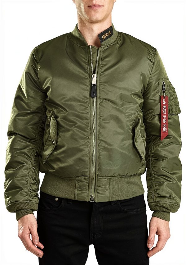 Alpha Industries MA-1 Slim Fit Bomber Flight Jacket - Fighter Pilot Flight Jacket-0