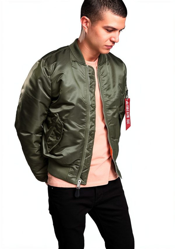 Alpha Industries MA-1 Slim Fit Bomber Flight Jacket - Fighter Pilot Flight Jacket-3