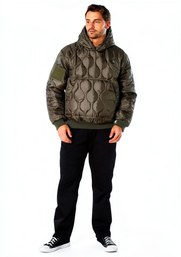 Rothco Quilted Woobie Hooded Sweatshirt Coyote Brown Unisex-2