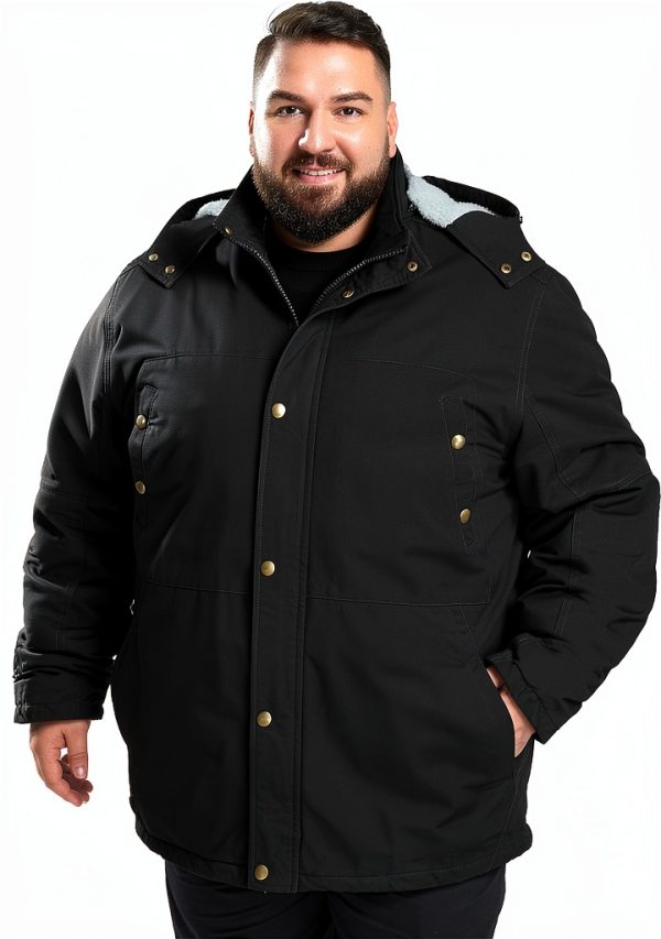 Men's Big & Tall Military Winter Parka Soularge Black-0