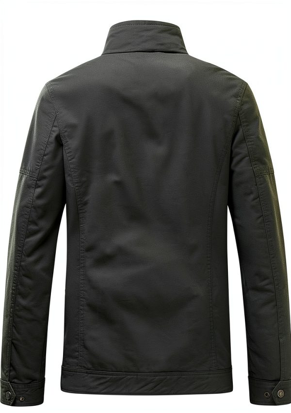 WenVen Men's Casual Washed Cotton Military Jacket in Army Green-1