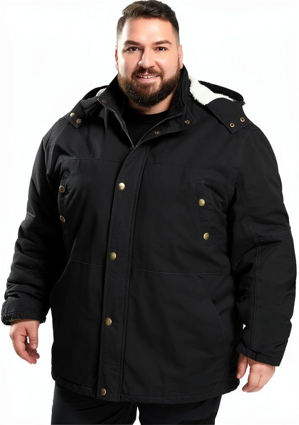 Men's Big & Tall Military Winter Parka Soularge Black-1