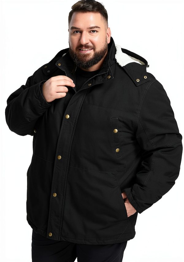 Men's Big & Tall Military Winter Parka Soularge Black-2