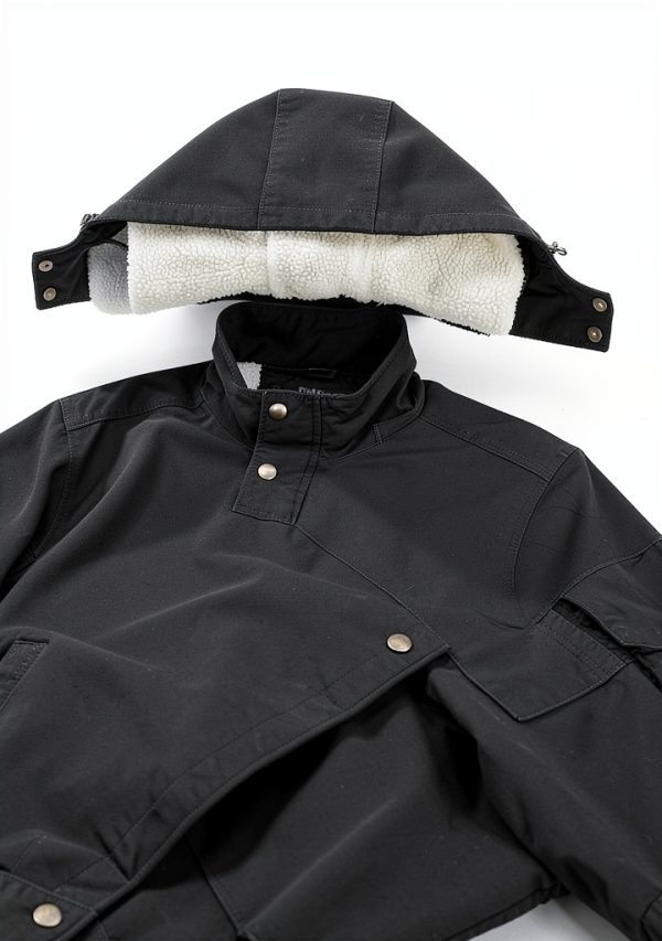 Men's Big & Tall Military Winter Parka Soularge Black-5